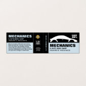 Autologo, Mechanik und Reparatur von Auto, detaill Visitenkarten (Außenseite Aufgefaltet)