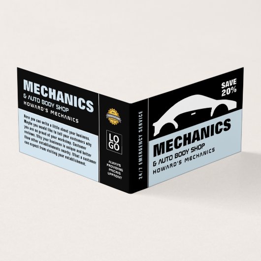 Autologo, Mechanik und Reparatur von Auto, detaill Visitenkarten (Vorderseite)