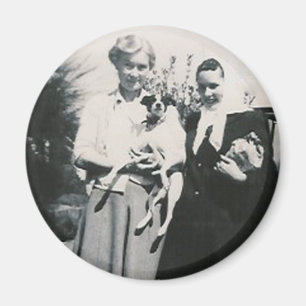 Automagnet mit 2 Damen Hunde Magnet