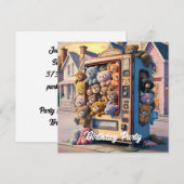 Automat gefüllt mit Teddybären Einladung (Vorne/Hinten)