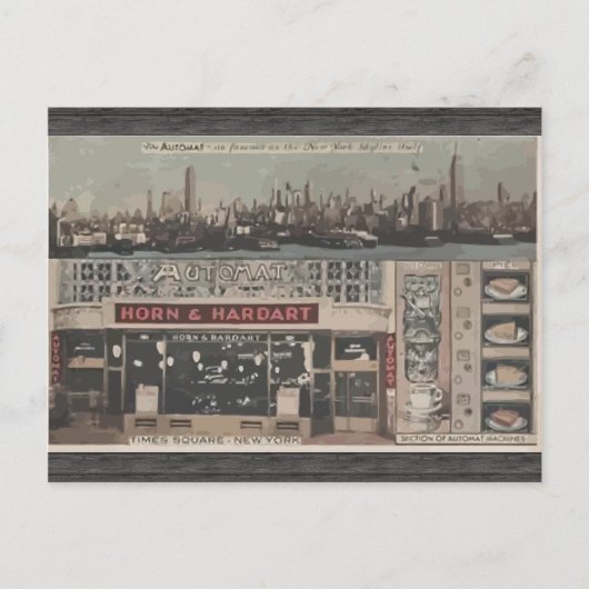 Automat Horn & Hardart Time Square New York, Vinta Postkarte (Vorderseite)