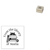 Automatic and Wooden Stamp Cat Library Gummistempel (Stempel)