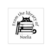 Automatic and Wooden Stamp Cat Library Gummistempel (Prägung)