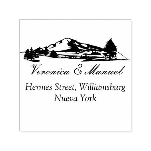 Automatic Stamp Of The Distant Mountains Permastempel (Design)