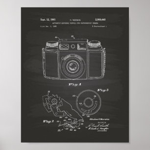 Automatische Belichtung 1961 Patent Kunst Kreideta Poster