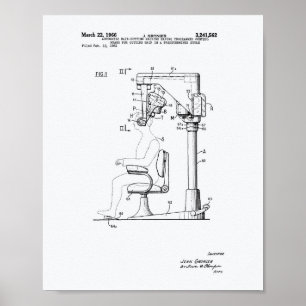 Automatische Haarschneidemaschine 1966 Patent Kuns Poster