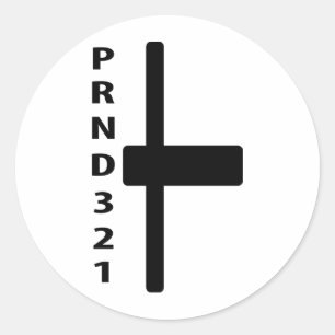 automatische Schalthebelhebelikone Runder Aufkleber