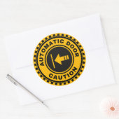 Automatische Tür wird Verlassen Runder Aufkleber (Umschlag)