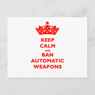 AUTOMATISCHE WAFFEN BEHALTEN UND VERBOTEN POSTKARTE