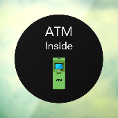 Automatischer Bankautomat INNERHALB Fensteraufkleber (Blatt 3)