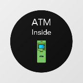 Automatischer Bankautomat INNERHALB Fensteraufkleber (Blatt)