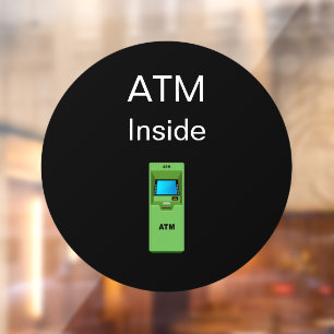 Automatischer Bankautomat INNERHALB Fensteraufkleber