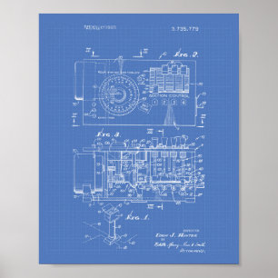 Automatischer Controller 1973 Patent Art Blueprint Poster