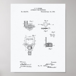 Automatischer Feuerlöscher 1891 Patent - Weißbuch Poster