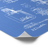 Automatischer Feuersprinkler 1888 Patent - Bluepri Poster (Ecke)