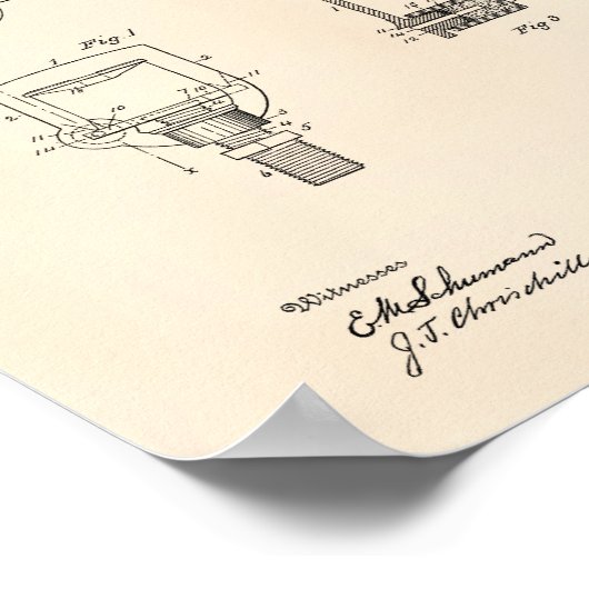 Automatischer Feuersprinkler 1891 Patent - Alter P Poster (Ecke)