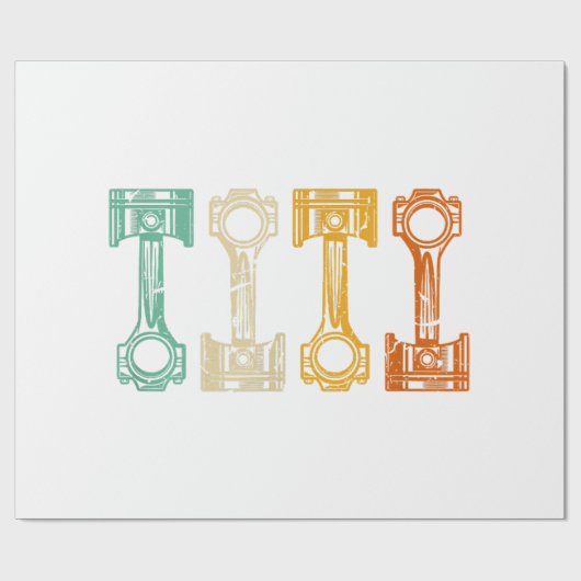 Automatischer Vintager Tuner Geschenkpapier (Flach)