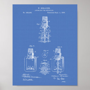 Automatisches Patent des Feuer-Sprenger-1888 - Poster
