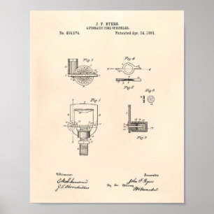 Automatisches Patent des Feuer-Sprenger-1891 - Poster