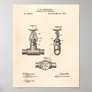 Automatisches Patent des Feuer-Sprenger-1893 - Poster