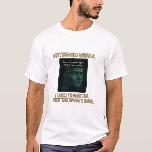 Automatisierte Welt – AI-Update Glitchcore T-Shirt (Vorderseite)