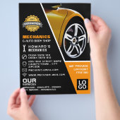 Automatrad-, Auto- und Reparaturwerbewerbung Flyer (Hand)