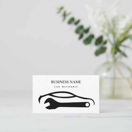 Automechanik Auto Reparaturwerkstatt Maschinengest Visitenkarte (Stehend Vorderseite)