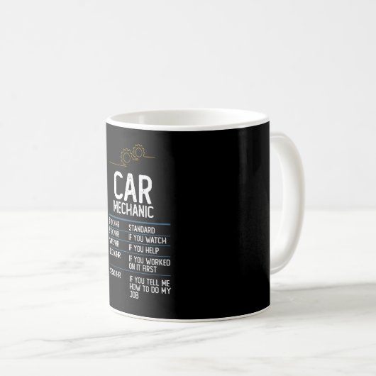 Automechanik Reparaturgarage lustiges Geschenk Ges Kaffeetasse (VorderseiteRechts)