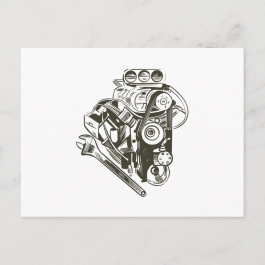 AUTOMECHANIKER ELEMENT POSTKARTE (Vorderseite)