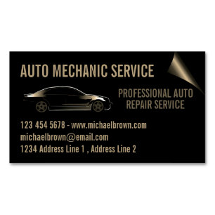 Automechaniker Kraftfahrzeugreparatur Gold Magnetische Visitenkarte