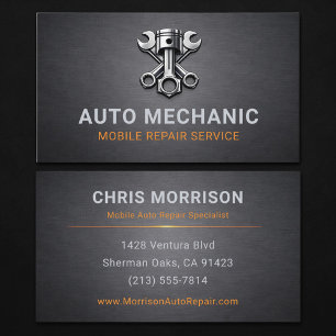 Automechaniker-Reparatur-Metallisch Visitenkarte