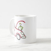Automechaniker Stickman Kaffeetasse (Vorderseite Links)
