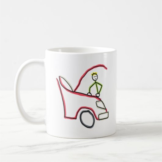 Automechaniker Stickman Kaffeetasse (Links)
