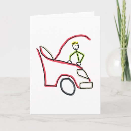 Automechaniker Stickman Karte (Vorderseite)