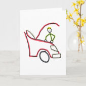 Automechaniker Stickman Karte (Gelbe Blume)