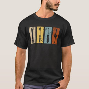 Automechaniker Typische Werkzeuge Retro Handwerker T-Shirt