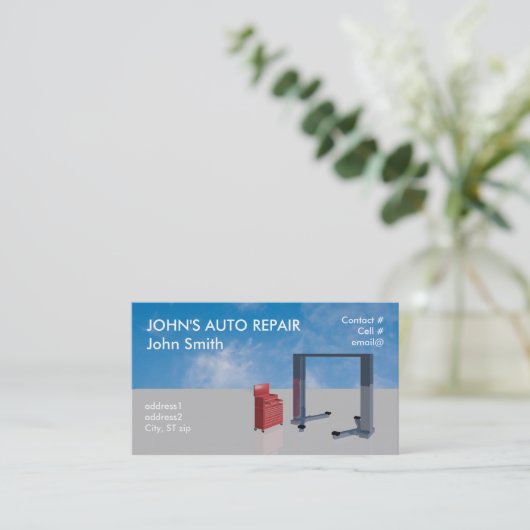 Automechanikergeschäft Visitenkarte (Stehend Vorderseite)