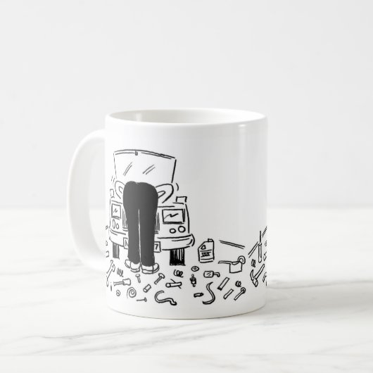 Automechanische Illustration Kaffeetasse (Vorderseite Links)