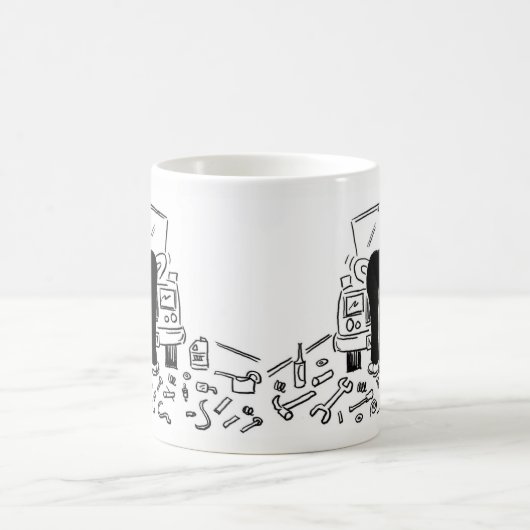 Automechanische Illustration Kaffeetasse (Mittel)