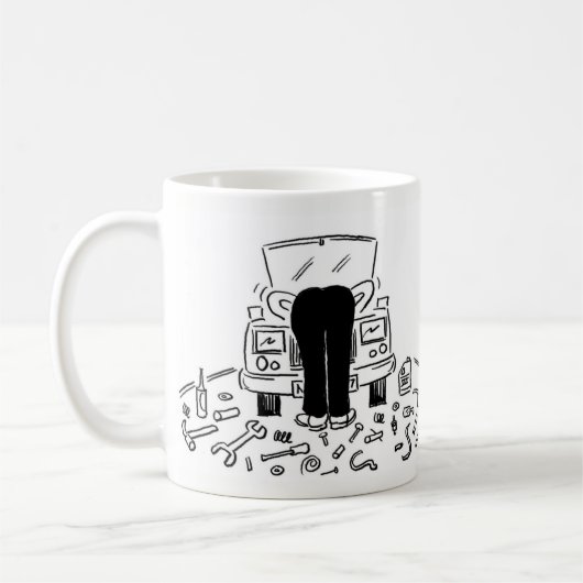 Automechanische Illustration Kaffeetasse (Links)