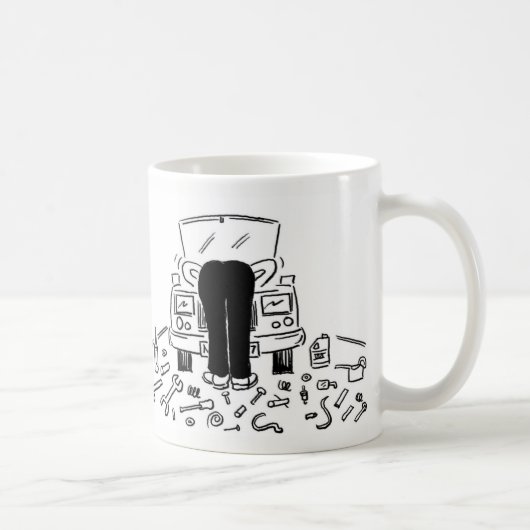 Automechanische Illustration Kaffeetasse (Rechts)