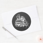 Automobil / 12 Motor Motorik Runder Aufkleber (Umschlag)