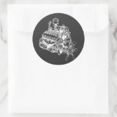 Automobil / 12 Motor Motorik Runder Aufkleber (Tasche)