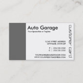 Automobil-Ausschnitt-Karten Treuekarte (Rückseite)