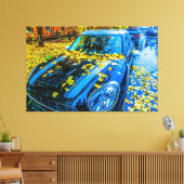 Automobil, Auto - Saison gefallener Blätter Leinwanddruck (Insitu (Wohnzimmer))