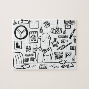 Automobil-Autozubehörgeschäft Cartoon Puzzle