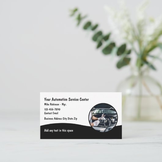 Automobil-Reparatur-Visitenkarten Visitenkarte (Stehend Vorderseite)