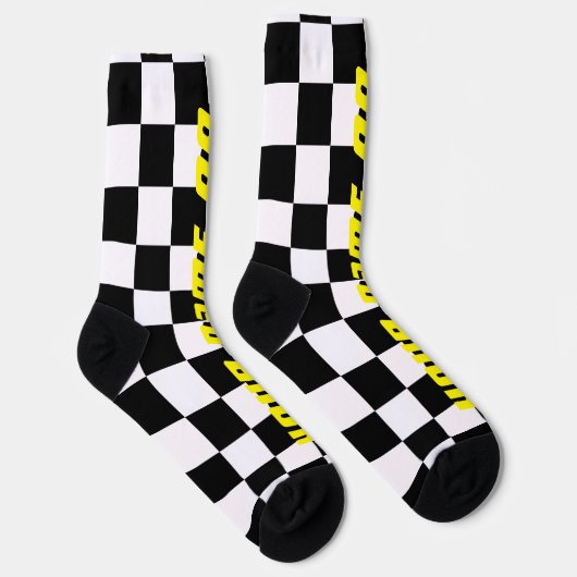 Automobil-Schachbrettfahrer-Rennflagge - Auto Socken (Rechts)