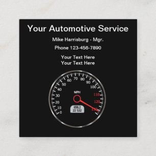Automobil-Tachometer-Odometer-Thema Quadratische Visitenkarte