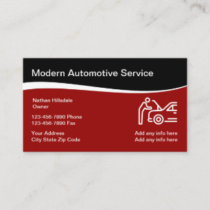 Automobil-Theme mit Grafik für Autoreparatur Visitenkarte